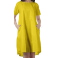 thumbnail image 2 of Moomaya Robes Tuniques en Coton Flex pour Femmes à Manches Courtes Vêtements d'Été Décontractés, 2 of 6