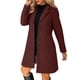 thumbnail image 2 of AUNVITO Women's Casual Warm Stand Collar Button Front Belted Pocket Long Sleeve Jacket Coat, 2 of 9
