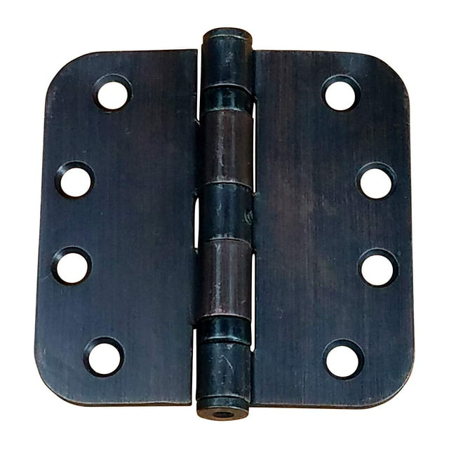 Commercial Door Hinges - 4 Inch with 5/8 Radius - Ball Bearing - Oil Rubbed Bronze - Non Removable Pin - 2 Pack