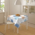 thumbnail image 6 of YFYANG Square Polyester Table Cloth, 60" x 60" Reusable Table Cover Kitchen Dining Room Vintage Blue Circular Lines Decorative Tablecloths for Tables of 2-4 People, 6 of 8