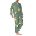 thumbnail image 2 of Salouo Cute Yoga Frogs Print Button-Front Long Sleeve Pajama Set for Men, Soft 2Pjs Men's Long Sleeve Sleepwear-XX-Large, 2 of 7
