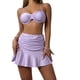 thumbnail image 2 of Traje de baño para mujer, bikini estampado con tirantes y escote en V, conjunto de traje de baño de tres piezas, trajes de baño para mujer, 2 of 7