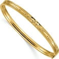 thumbnail image 1 of 14K Yellow Gold 3/16 Oversize Diamond-Cut Concave Hinged Bangle Bracelet (8 X 5) Made In United States cc3/16o, 1 of 5