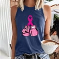 thumbnail image 3 of IROINNID Deals Breast Cancer Tank for Women Breast Cancer Awareness Loose Sleeveless Printed Ladies Round Neck Blouses Tops T-Shirt,Navy, 3 of 5