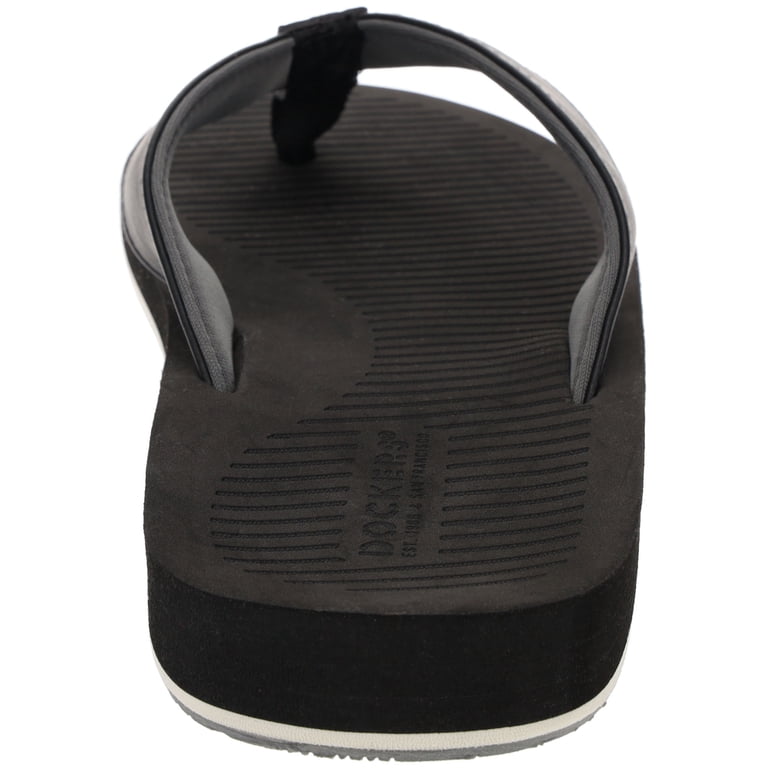 Dockers Mens Etched Flip Flop Sandal, Black, Size 11 