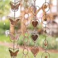 thumbnail image 3 of Steel Leaf Rain Chain, 1m Length Metal Garden Art Gift For Mom, Rain Chain For Gutters, Rain Catcher For Downspout With Adapter, 3 of 4
