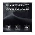 thumbnail image 6 of Giolshon Women Faux Motorcycle Moto Biker Coat Short Slim Leather Jackets for Spring Fall PU Outerwear, 6 of 6