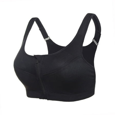 

Women Padded Seamless Sport Bra Front Zip Gym Fitness Workout Running Vest New