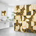 thumbnail image 4 of Boho Abstract Colorful Floral Shower Curtain, Vintage Retro Patchwork White Black Orange Flower Botanical Geometric Aesthetic Groovy Bathroom Decor Shower Curtain Set with 12 Hooks, 72X72in, 4 of 5