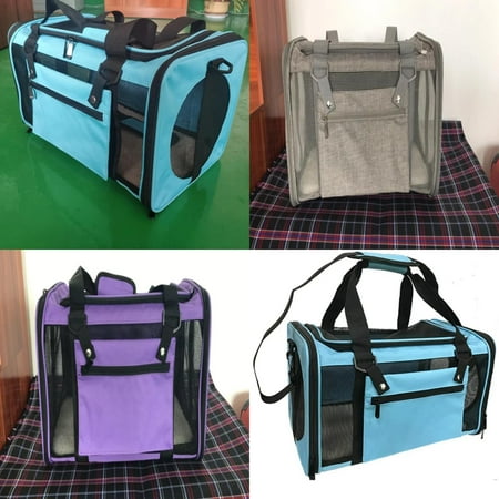 DUFDERIA Breathable Soft Side Dog Cat Carrier Bag Airline Approved Pet Backpack Shoulder Bag for Transporting Small Dogs and Cats