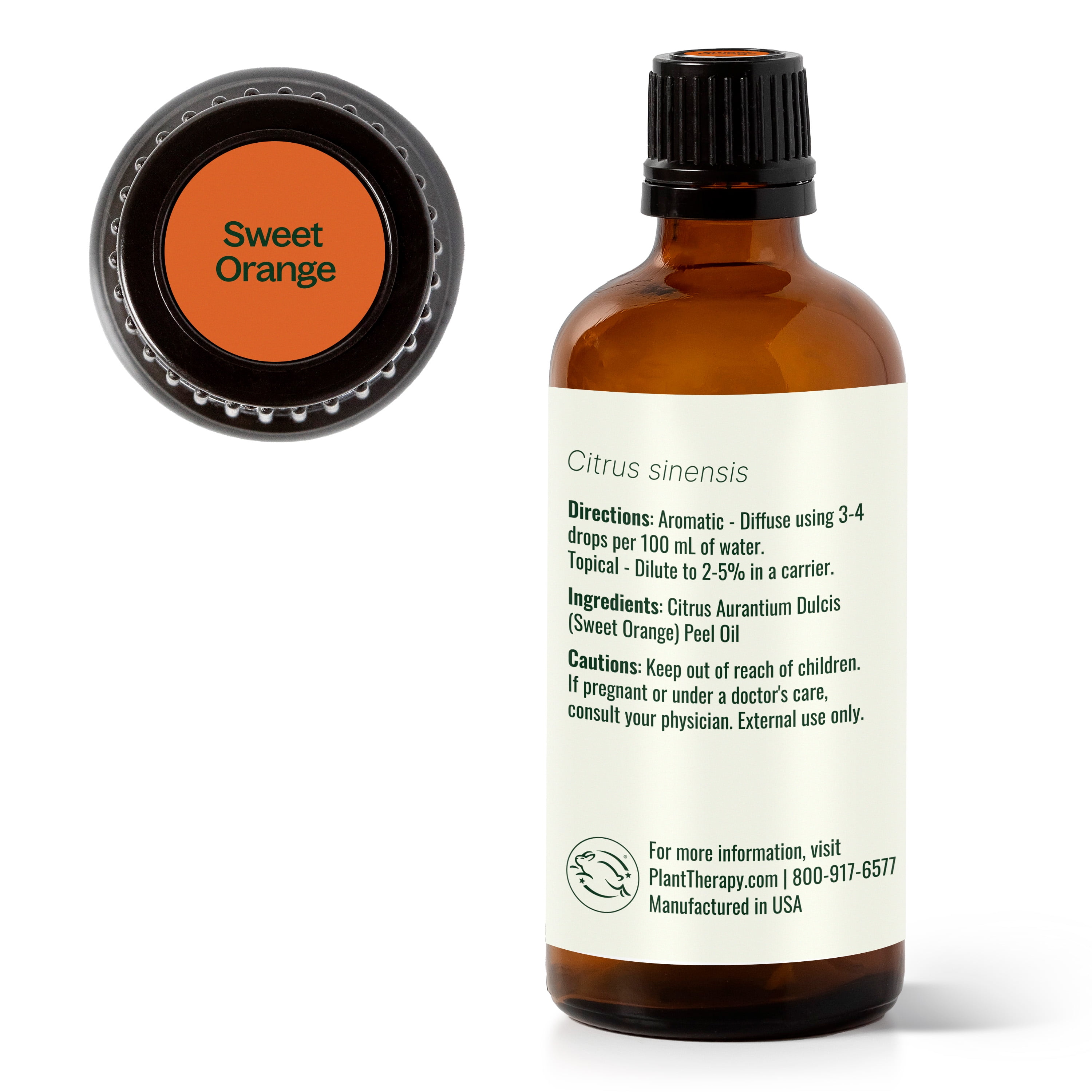 Plant Therapy Sweet Orange Essential Oil 100% Pure, Undiluted, Natural Aromatherapy, Therapeutic Grade 100 mL (3.3 oz)