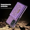 thumbnail image 6 of Nalacover Wallet Crossbody for Samsung Galaxy A51 4G Phone Case with Lanyard Strap Credit Card Holder, PU Leather Protective Handbag Purse Kickstand Bling Diamond Cover Women Girl, Purple, 6 of 10