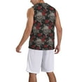 thumbnail image 2 of Naloa Skull and Red Roses Basketball Jersey Reversible Men's Mesh Athletic Sports Shirts Training Practice S-4XL3X-Large, 2 of 6