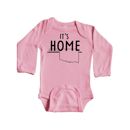 

Inktastic It s Home- State of Oklahoma outline Gift Baby Boy or Baby Girl Long Sleeve Bodysuit