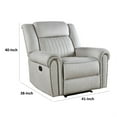 thumbnail image 5 of Ben Manual Reclining Chair- 41 Inch- Gray Microfiber- Nailhead Trims, 5 of 6
