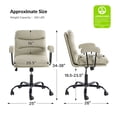 thumbnail image 2 of Modern Home Office Desk Task Chair Adjustable and Faux Leather Upholstered Ivory, 2 of 10