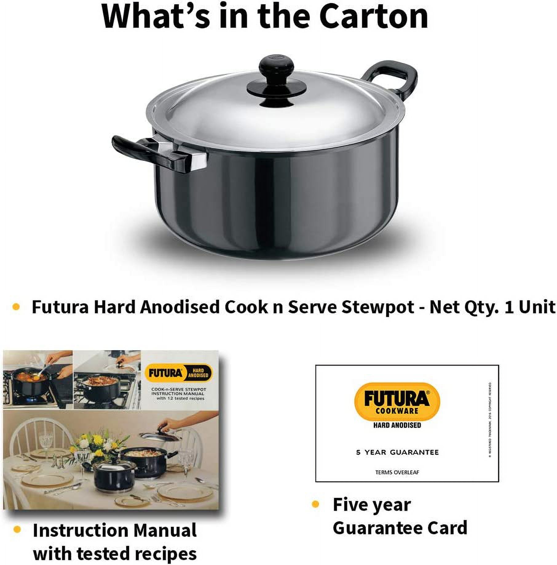 Futura Hard Anodised Stewpot Patila 5.0 Litre Walmart