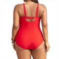 thumbnail image 4 of Minjewel Women's Swimsuit: High Waist One Piece with Control Top,Perfect for Beach Cover Up and Summer Fashion Swimwear Activities,Wine,L, 4 of 5