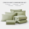 thumbnail image 2 of Amberspace Prewashed fabric 7-piece Bed in a Bag Comforter Set with Sheets,Sage green,Queen, 2 of 9