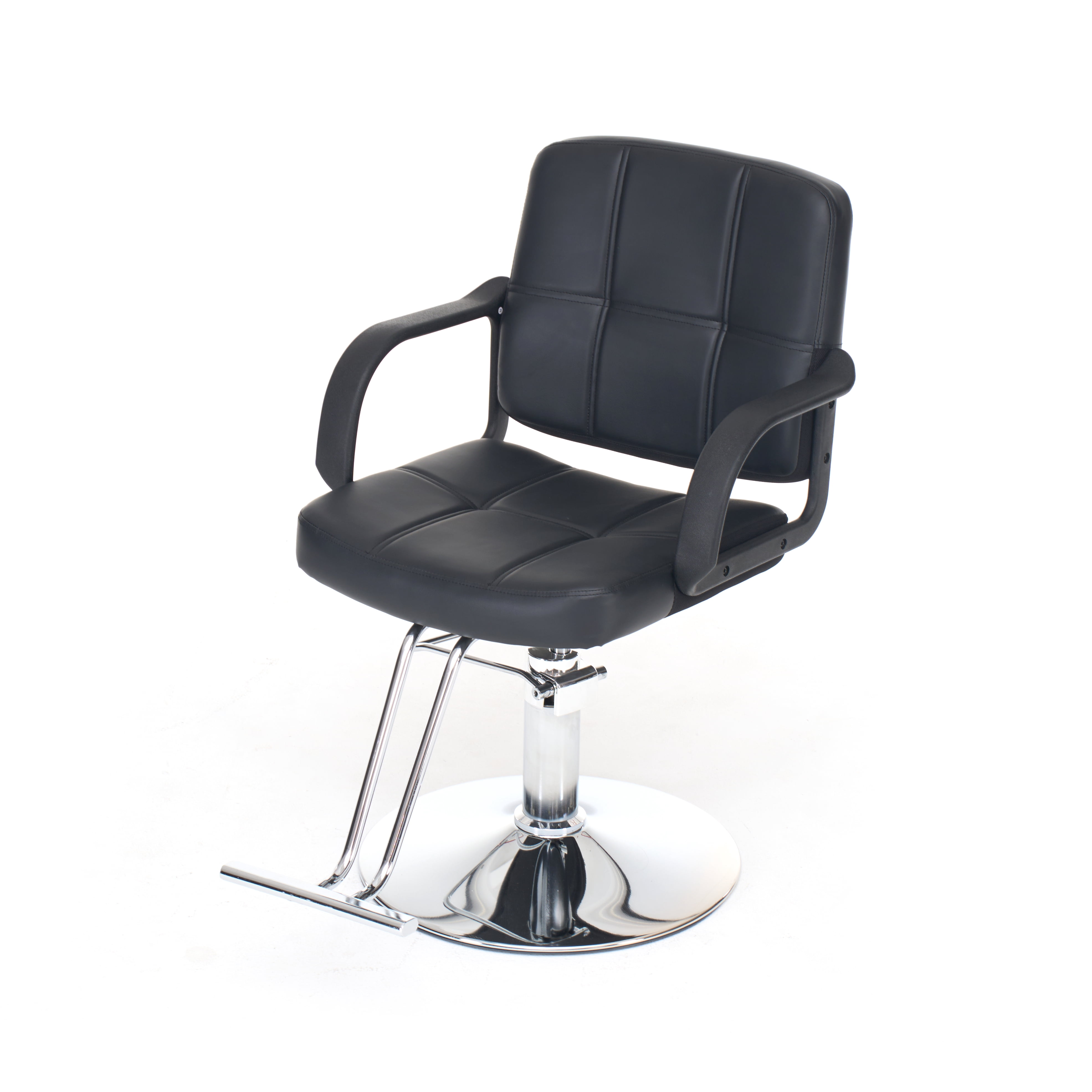 360-Degree Swivel Barber Chair with Hydraulic Height Adjustment, Heavy-Duty Salon Styling Chair with PU Leather and 350 lb Capacity, Black
