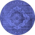 thumbnail image 1 of Ahgly Company Indoor Round Oriental Blue Industrial Area Rugs, 5' Round, 1 of 4