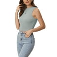 thumbnail image 4 of INSPIRE CHIC Women's Crop Faux Fur Sleeveless Top Gray S, 4 of 5
