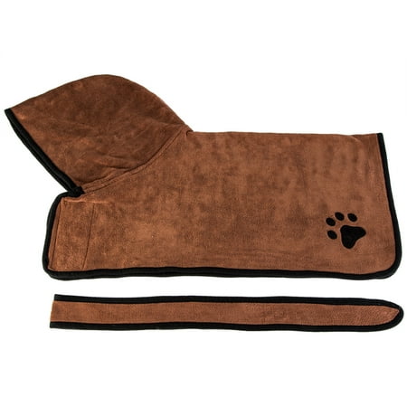 

Abody Dog Bathrobe Dog Bath Towel with Hood Belt Soft Super Water Absorption