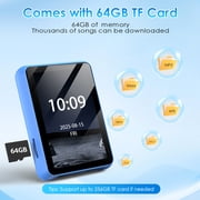 Fohil MP3 Player Bluetooth, 64GB 2.4 Inch Touch Screen Portable MP3 Player, Music Player with FM Radio, EBook, Recorder, Supports Multiple Audio Formats,TF Card