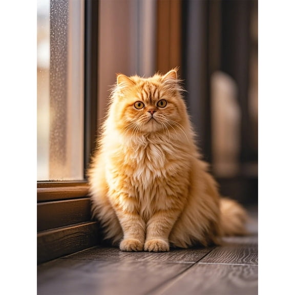 Persian Cat Kitten Diamond Dots Painting DIY Kits 5D Diamond Art Full Round Drill Crystal by Number Embroidery Arts and Crafts for Living Room Home Wall Decor 12x16 inch / 30x40cm