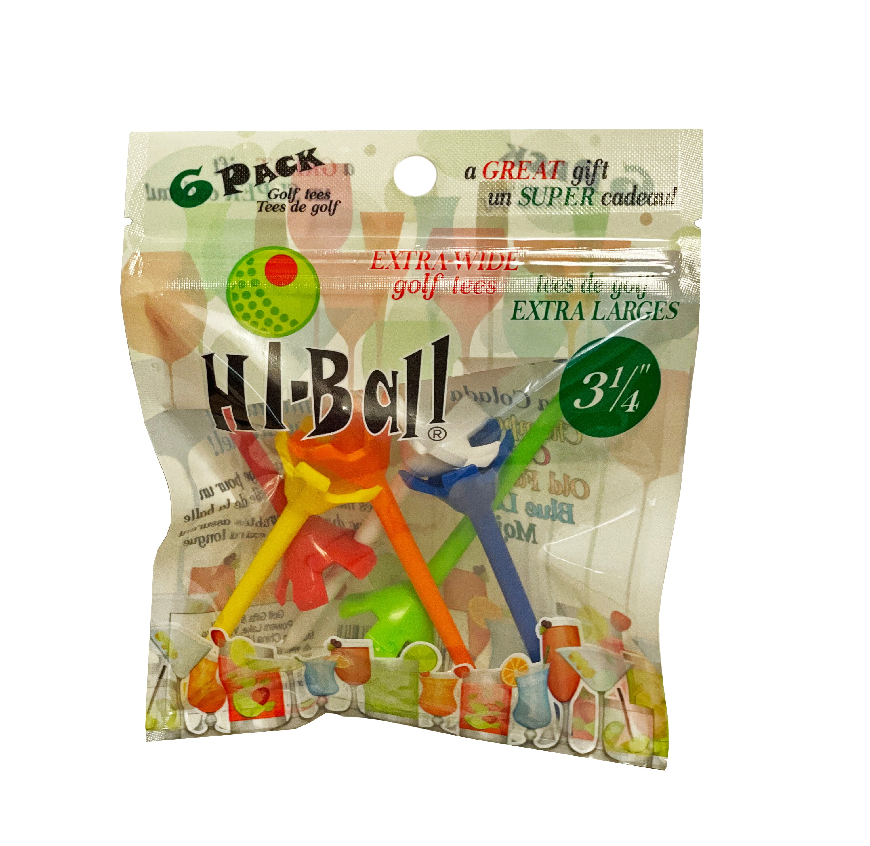 Jef World of Golf 3.25 In. 6 Pack Hi-ball Golf Tees