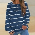 thumbnail image 2 of Annhoo Womens Striped Oversized Sweatshirt Button Front Long Sleeve Tops Ladies Fall Casual Comfy Pullovers, 2 of 5