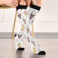 thumbnail image 5 of FORMRS Womens Knee High Socks Casual Long Thick Travel Daily Wear, 1 Pair, Ice Cream Pattern, 5 of 6
