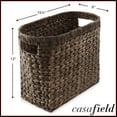 thumbnail image 4 of Casafield Magazine Holder Basket with Handles, Espresso Dark Brown - Oval Water Hyacinth Storage Bin for Bathroom, Home Office, 4 of 7