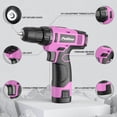 thumbnail image 4 of PULITUO 148-Piece Home Drill Set with 12V Pink Cordless Drill, Hand Tools, Tool Box, Ideal for Men, Women, and DIY Enthusiasts for Home Improvement, 4 of 9