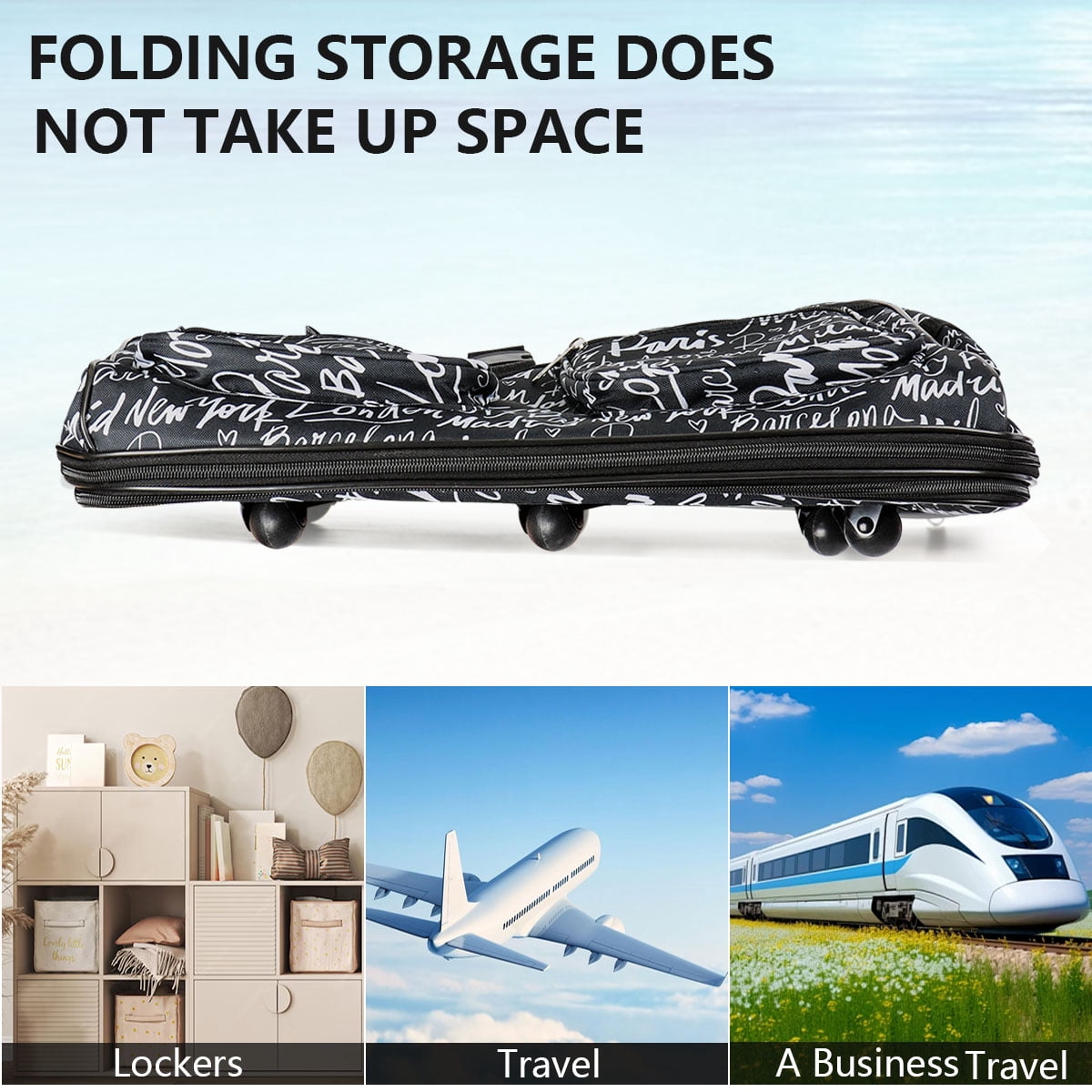 30in Expandable Foldable  Suitcase 3 Layer Foldable  Rolling  Luggage Large Wheeled Travel Bag  for  Home Storage Moving All Trip,EX30-CITY NAME