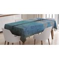 thumbnail image 1 of Ambesonne Grunge Tablecloth Rectangular Table Cover, Dragonfly Bug Turquoise, 52"x70", Turquoise Dark Blue, 1 of 3