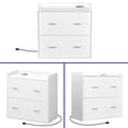 thumbnail image 6 of ModFusion 2-Drawer, 4-Metal Drawer Handle A4 Legal Letter, Lateral Wood Cabinet with Charging Hub Station, White, 6 of 10