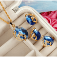 thumbnail image 3 of Crystal Gold Chain Peacock Jewelry Set, 3 of 6