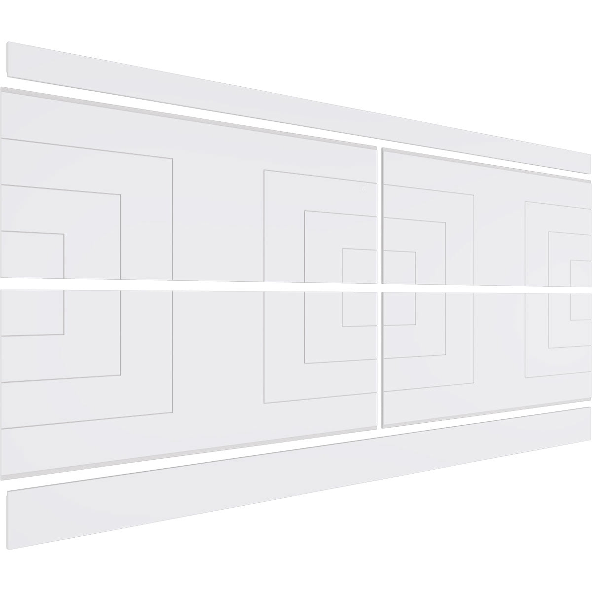 Ekena Millwork 44"H x 94 1/2"W Mid Century Modern PVC Wainscot Paneling Kit