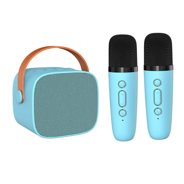 Mistaha Portable Wireless Bluetooth Karaoke Microphone Speaker Set P2 Sky Blue - Echo Sound Effect Reverb, Back-Pole Condenser Microphone, 6W Speaker Power