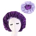thumbnail image 3 of D-GROEE Satin Bonnet Sleep Bonnet Cap - Large Double Layer Reversible Adjustable Satin Cap for Sleeping Hair Bonnet, 3 of 7