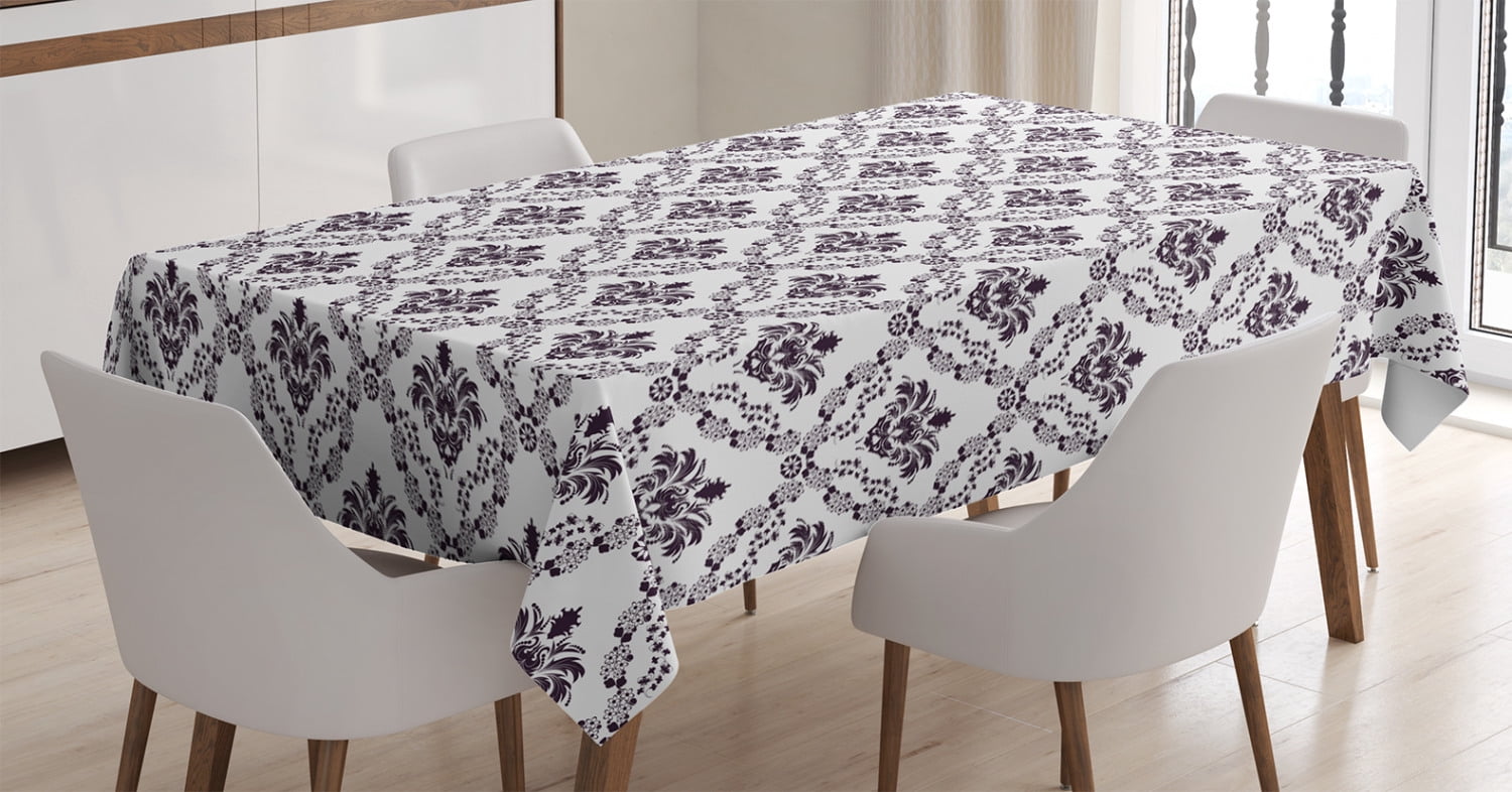 Squared Table Cover Damask Blue