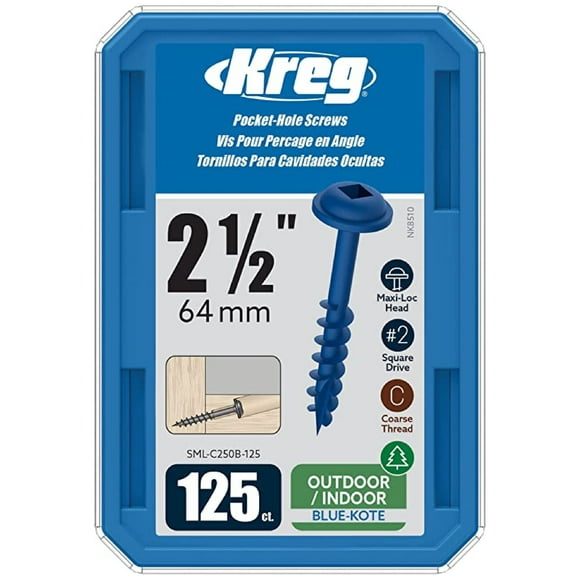 Tornillos de bolsillo KREG SML-C250B-125 Blue Kote 2,5 cm #8 (125)