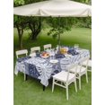 thumbnail image 4 of Outdoor Tablecloth with Umbrella Hole for Patio/Picnic/Party/Camping, Purple Blue Palm Leaves Waterproof Table Cloth Rectangle Table Cover Washable, Summer Tropical Botanical Farmhouse (60"x 84"), 4 of 9