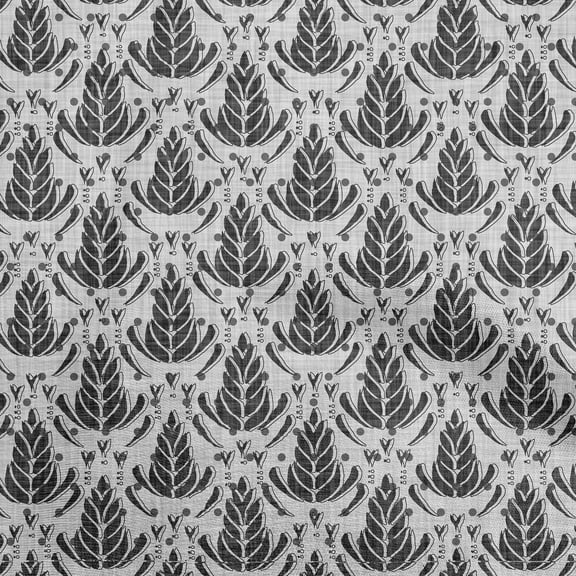 oneOone Polyester Spandex Gray Fabric Asian Dabu Print Craft Projects Decor Fabric Printed By The Yard 56 Inch Wide