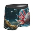 thumbnail image 3 of Balery Bubbles Axolotl Fantasy Men's Boxer Briefs, Soft and Breathable Cotton Underwear with nylon Waistband-Medium, 3 of 9