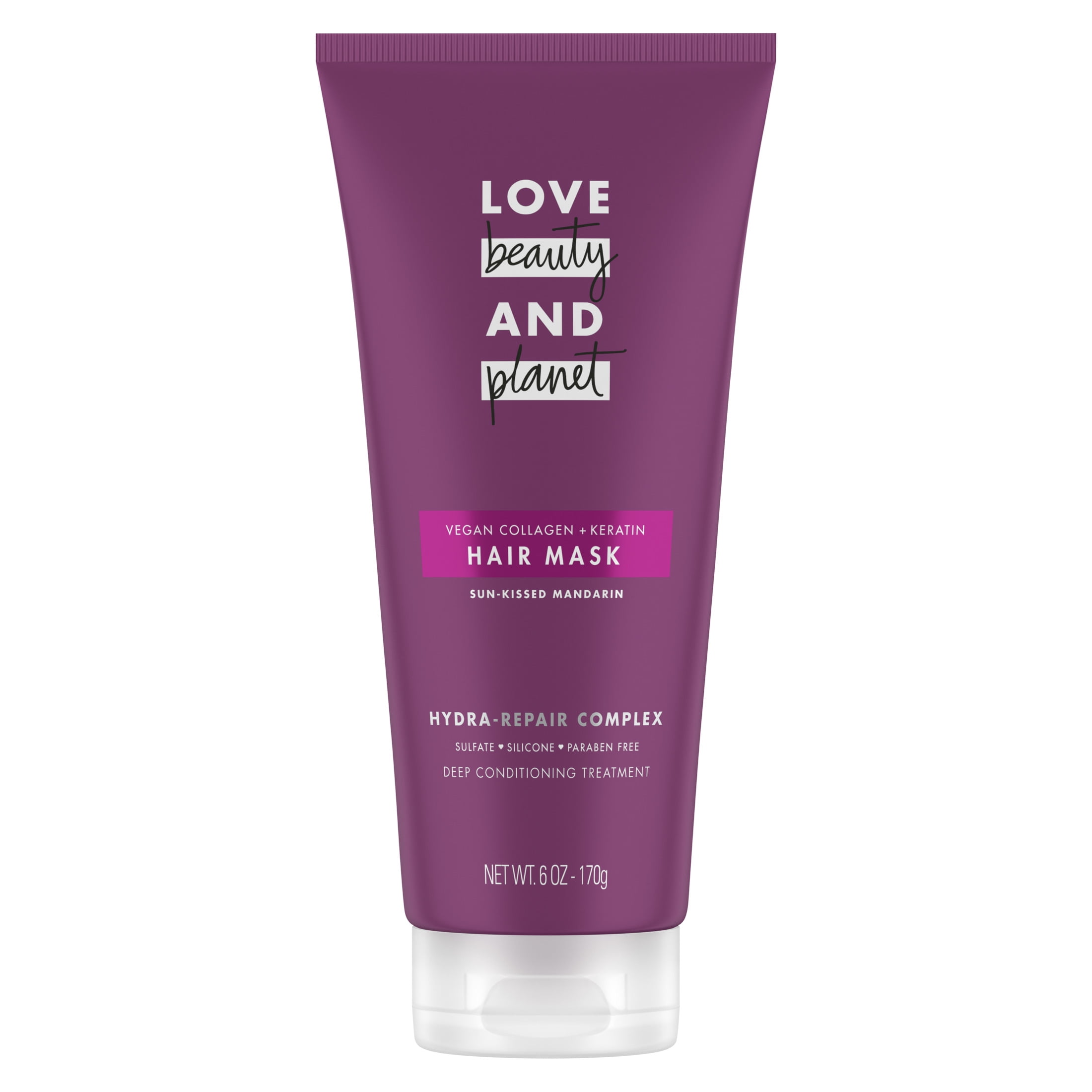 Love Beauty and Planet Conditioning Hair Mask Vegan Collagen + Keratin Sun-Kissed Mandarin, 6 oz