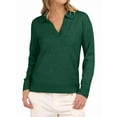 thumbnail image 2 of Women'S V Neck Long Sleeve Sweaters Dressy Casual Business Basic Knit Pullover Top Green L, 2 of 9