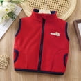 thumbnail image 2 of Zwiiyzr 1-9Y Boys Girls Polar Fleece Vest Jacket Ligntweight Solid Coat Zipper Closure Sleeveless Outwear with Pockets Red, 2 of 6