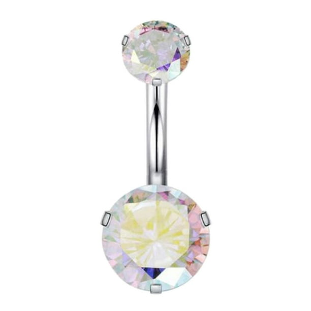 Piercing para el ombligo de acero con cristales y diamantes de imitación de circonita 3